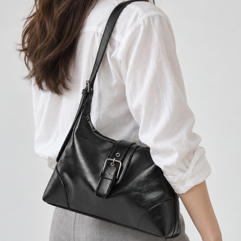 Cavelle Buckled Retro Shoulder Bag