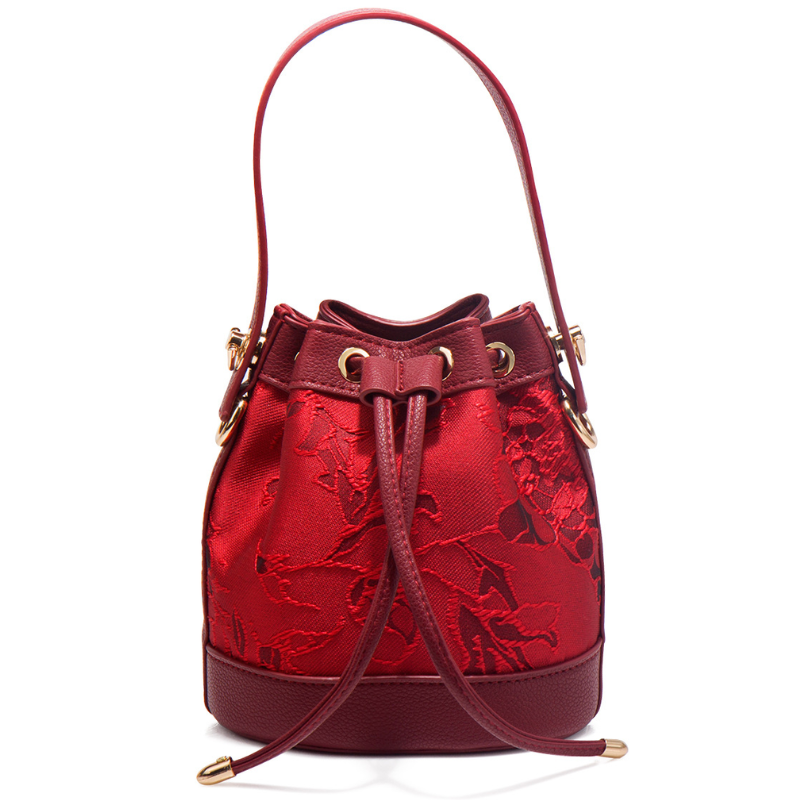 Red Wedding Bucket Bag for Brides