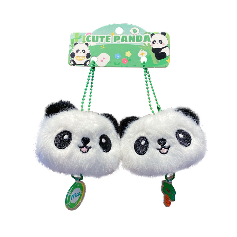 Playful smiling frog couple plush charms for bag decoration