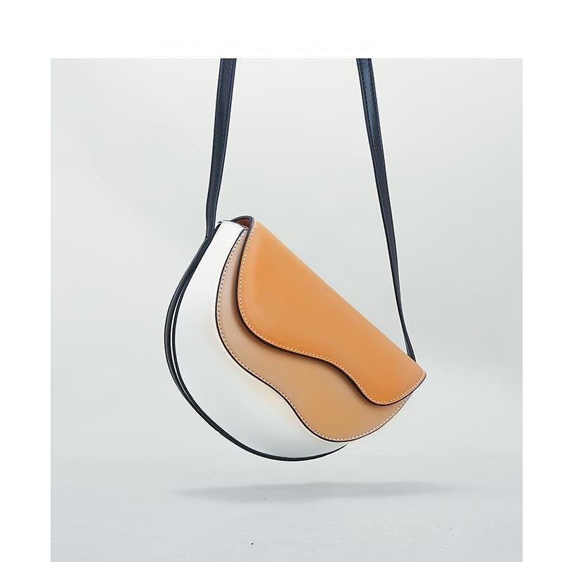 Turkish Style Curved Contrast Saddle Bag