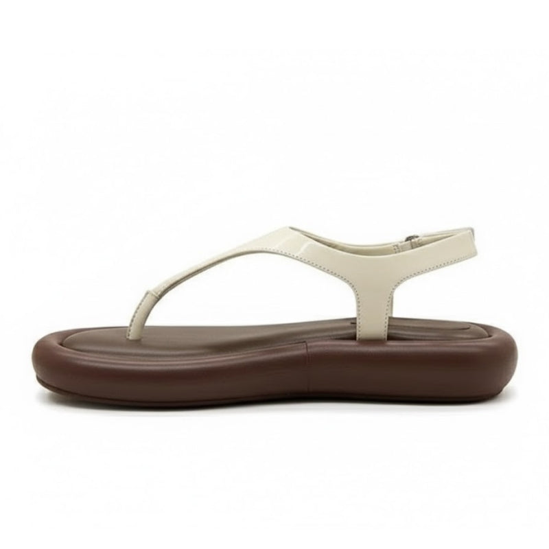 Women Minimalist Puffy Thong Sandals with Backstrap