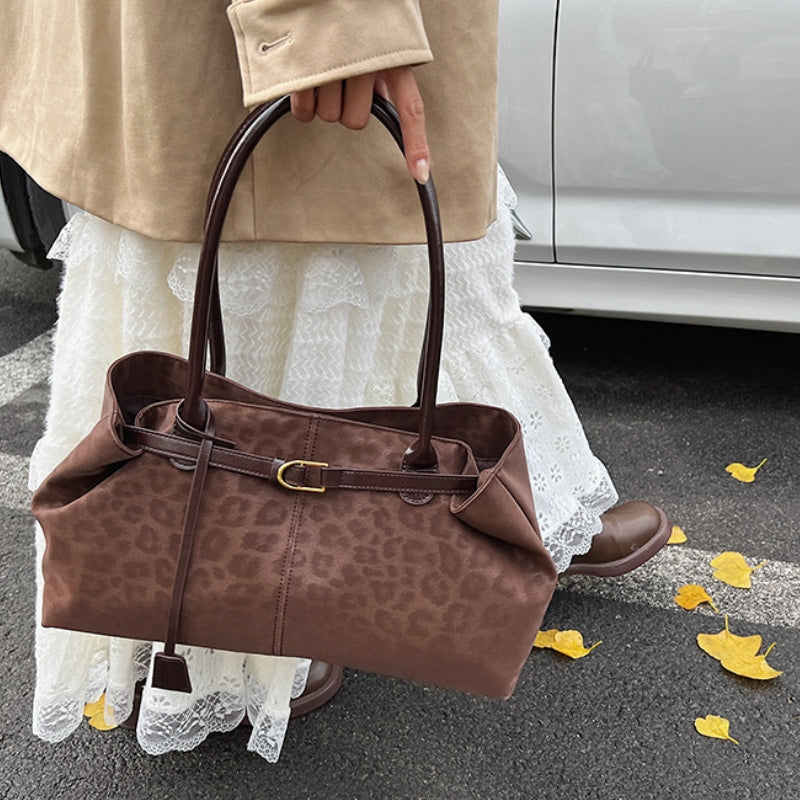 Casual Large Capacity Leopard Print Shoulder Bag