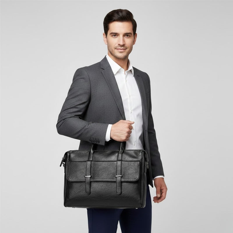 Premium leather finish professional look Laptop Bag