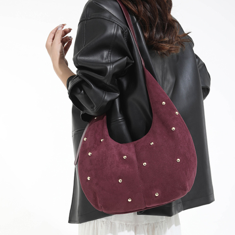 Slouchy Studded Shoulder Bag