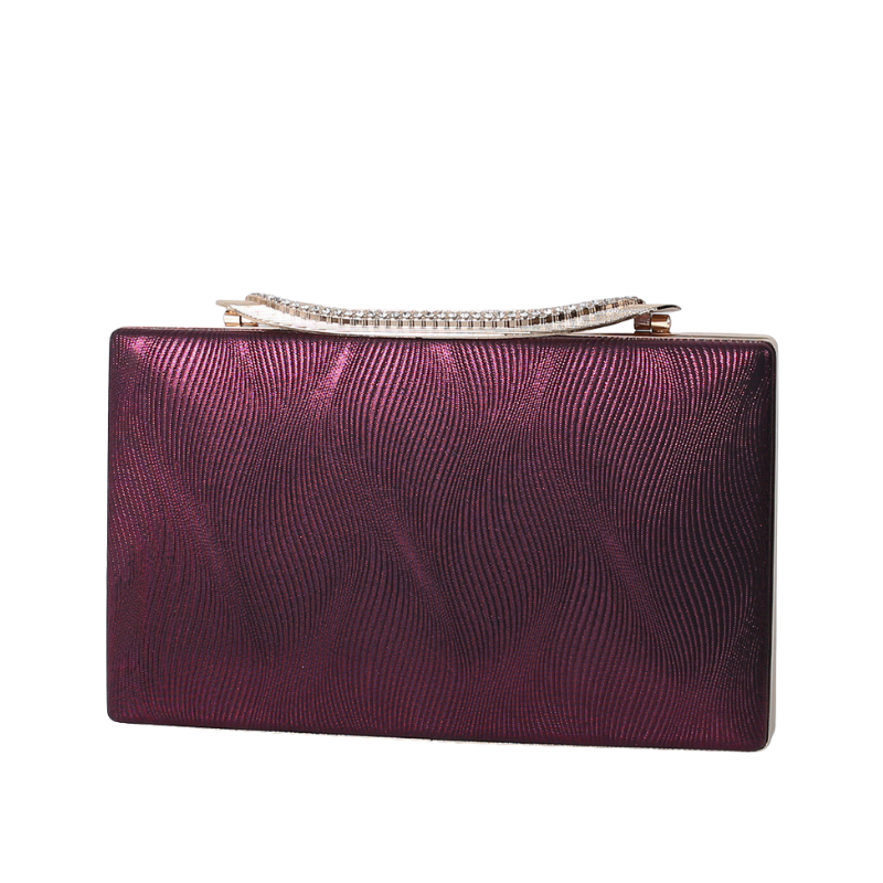 Elegant Shimmering Clutch with Rhinestone Handle