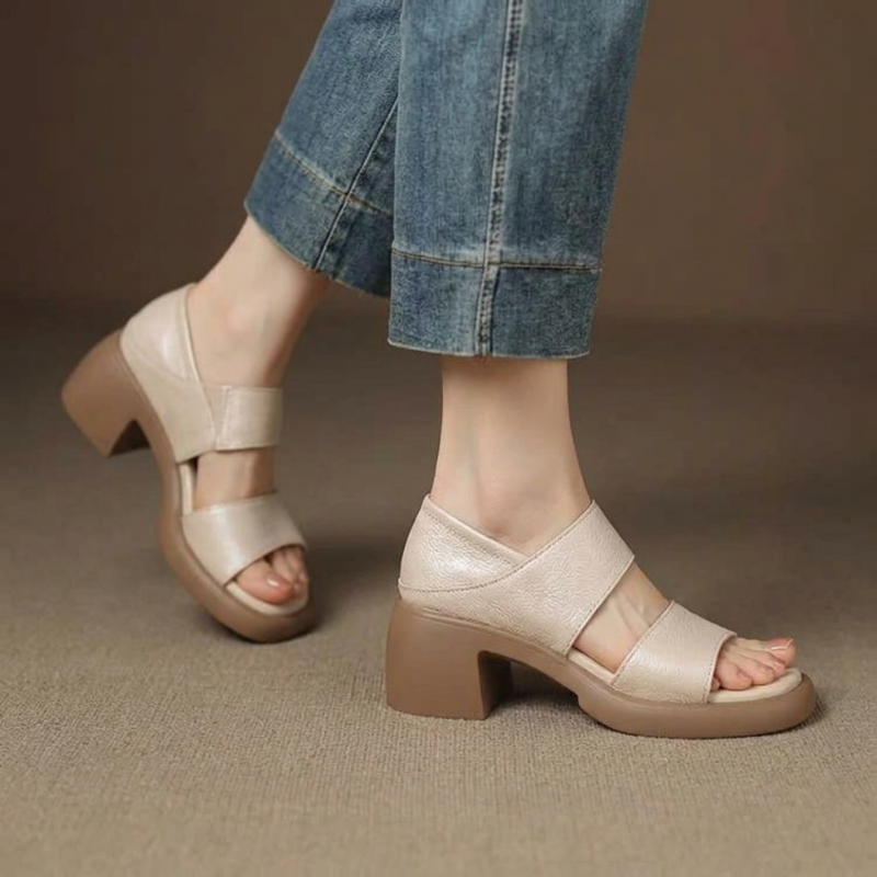 Valora Peep-Toe Heel Sandals