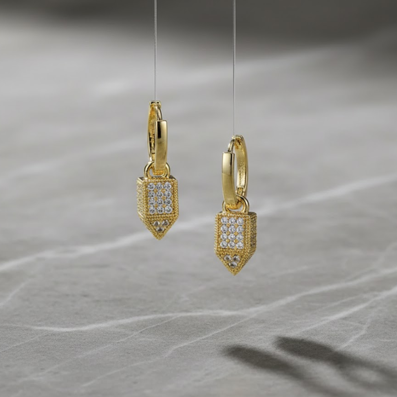 Simple Zircon Ear Buckle Earrings