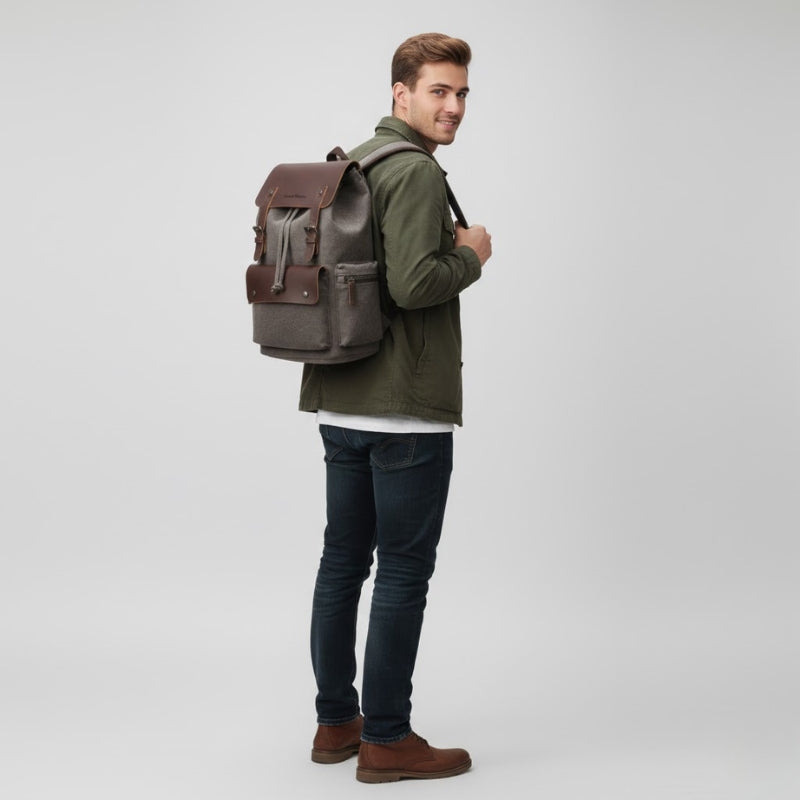 Retro Oil Wax Canvas Travel Backpack