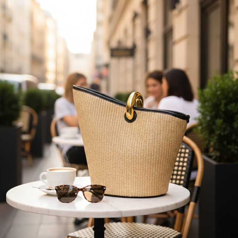 Asymmetrical Sculptural Ring Handle Shoulder Bag