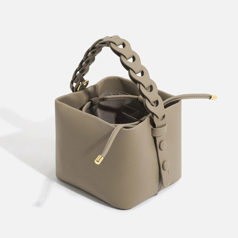 Elegant Soft Leather Bucket Bag For Women