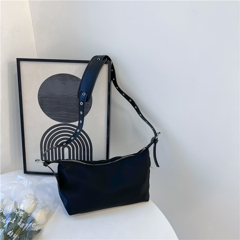 Textured Retro Nylon Underarm Crossbody Shoulder Bag