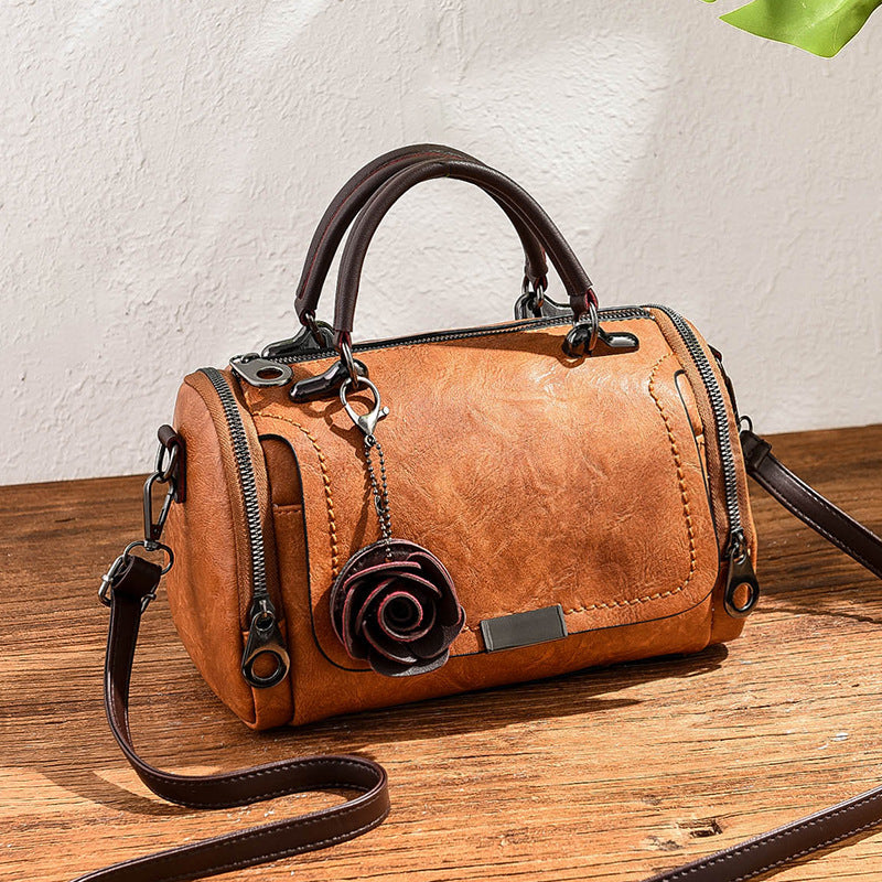 Spring Pillow Bag with Flower Pendant Shoulder Bag