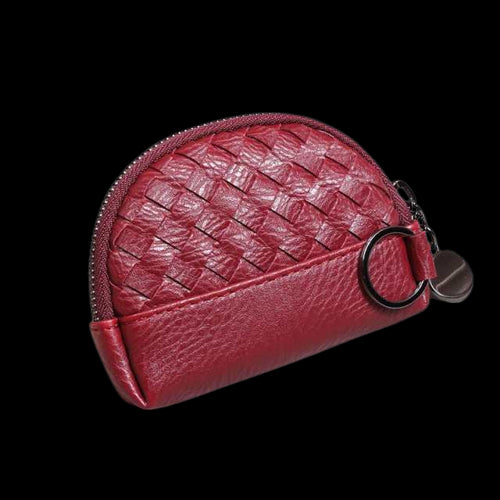 Hand-Woven PU Leather Women's Coin rse and Wallet