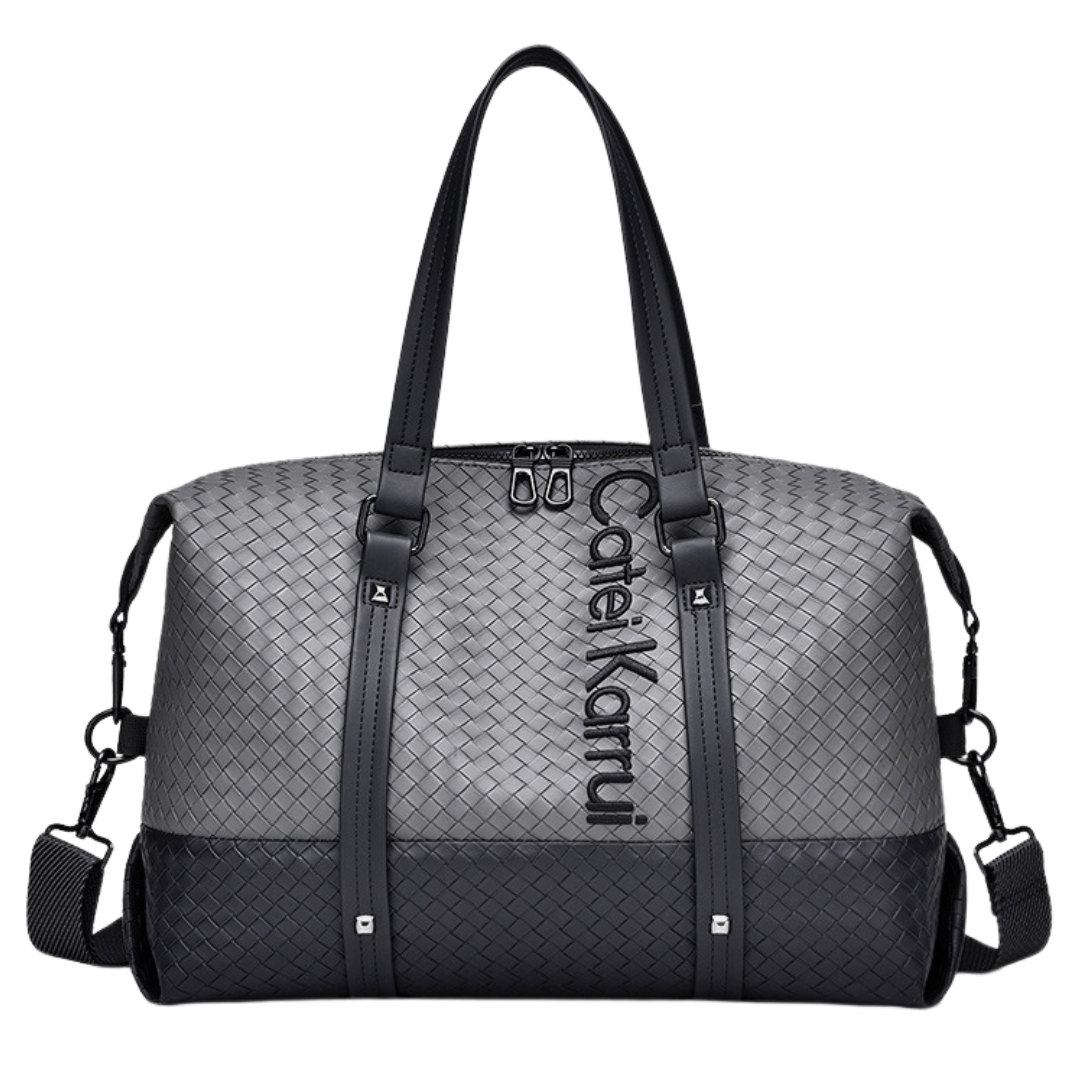 CateiKarrui Business Travel PU Leather Duffle Bag
