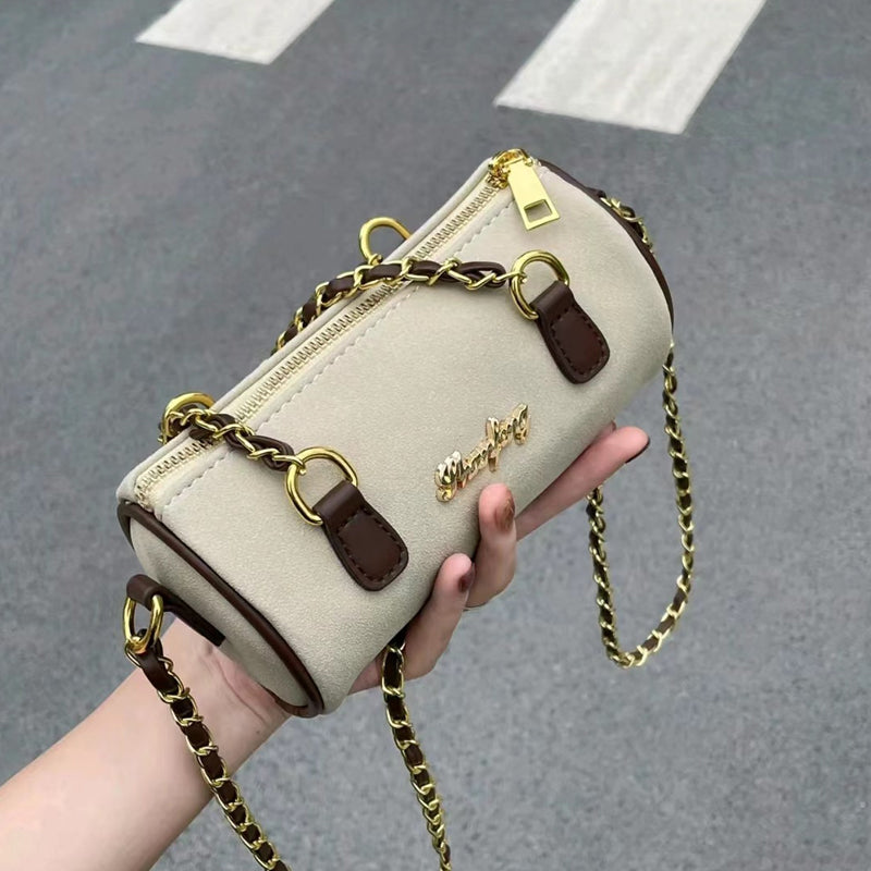 Suede Soft Retro Canvas Chain Pillow Mini Handbag
