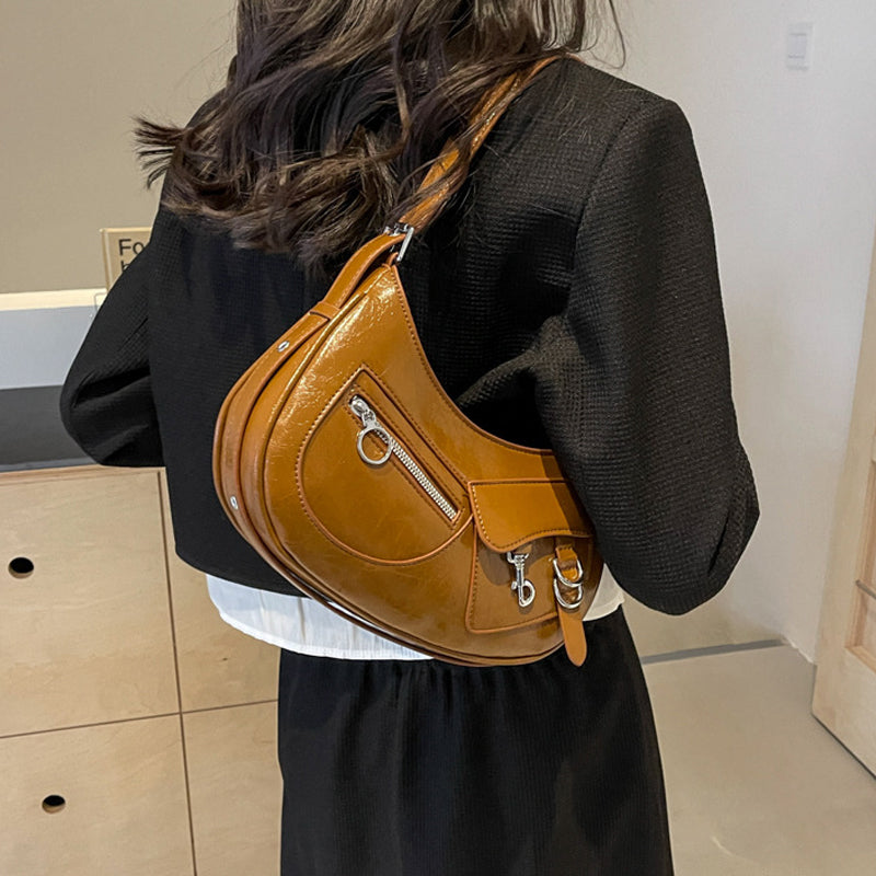 Saddle Style Casual Crossbody Shoulder Bag