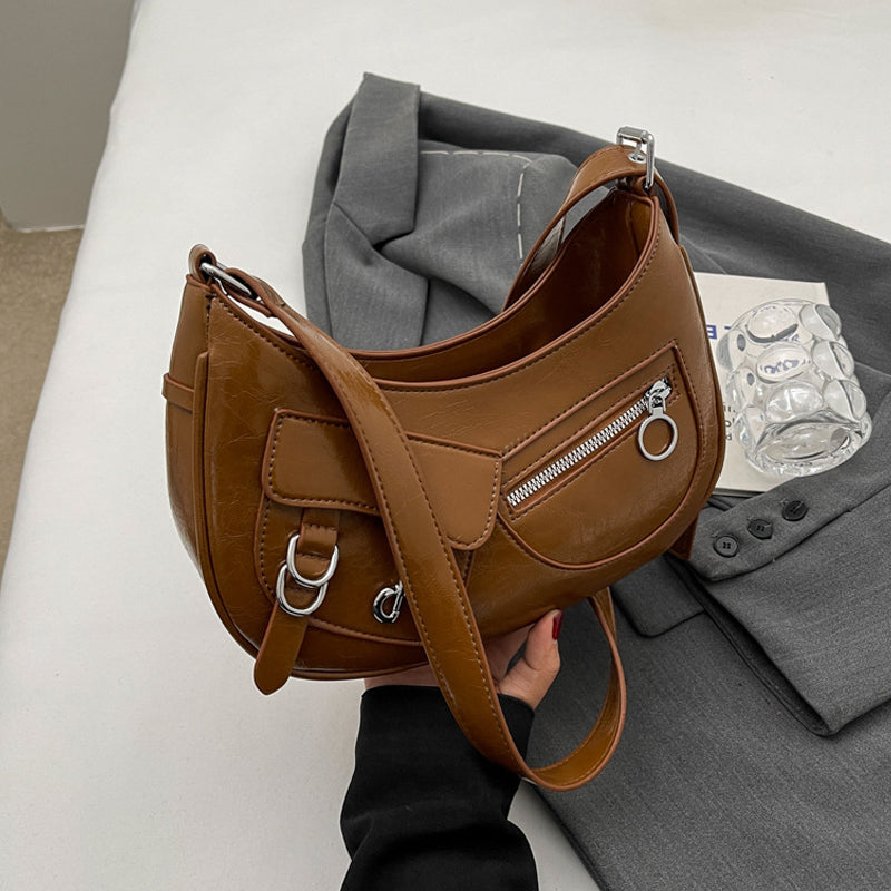Saddle Style Casual Crossbody Shoulder Bag