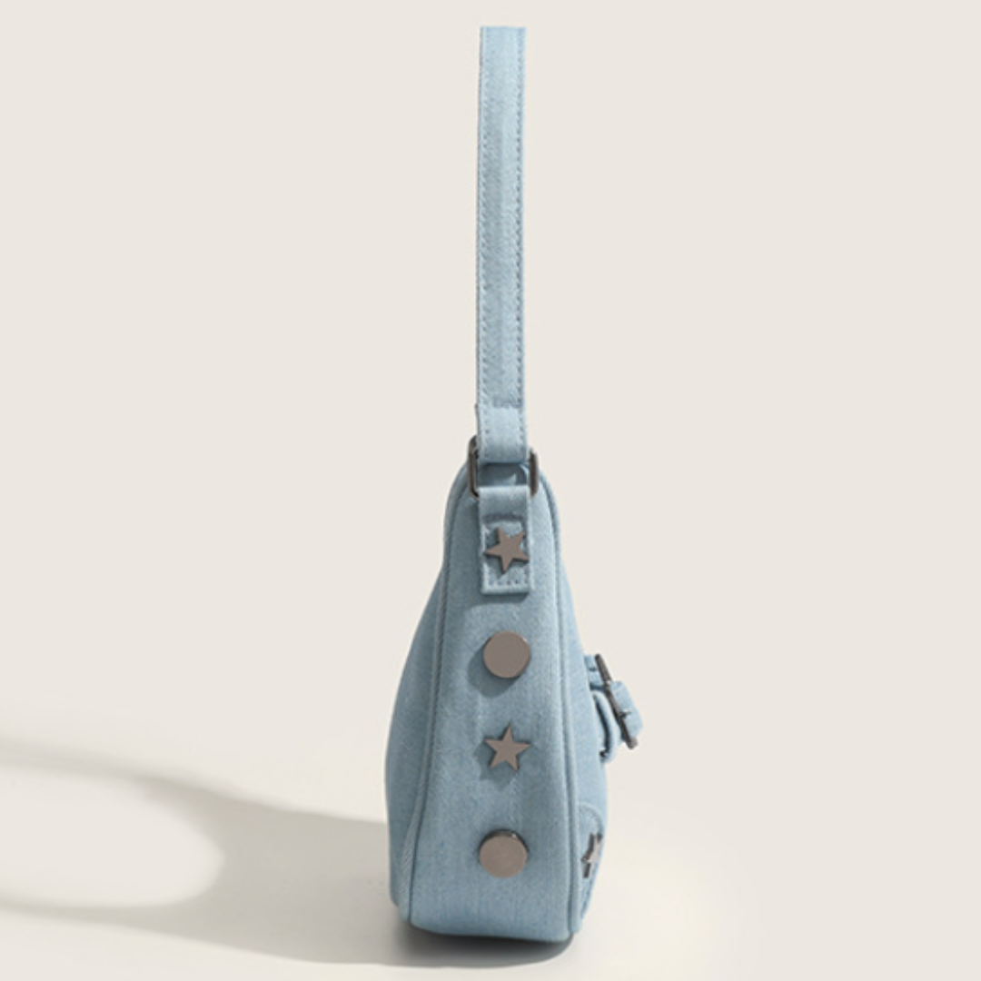 Light Luxury Denim Star Girl Underarm Shoulder Bag