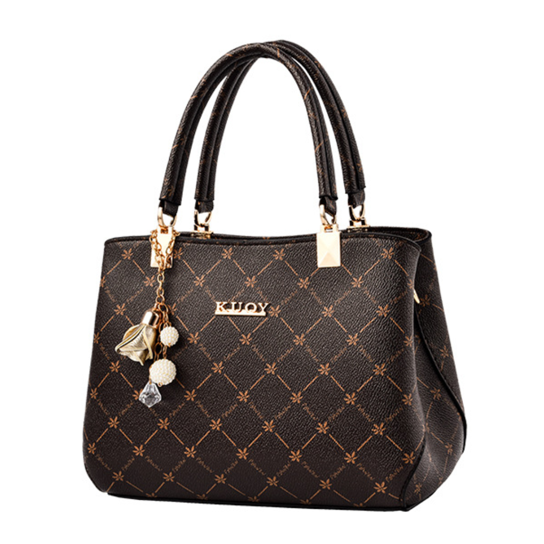 PVC Large Capacity Trendy Mom Style Shoulder Handbag