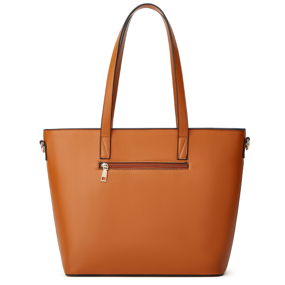 Straw Woven Three-Piece Tote and Messenger Bag Set