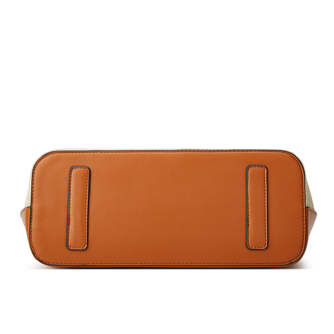 Straw Woven Three-Piece Tote and Messenger Bag Set