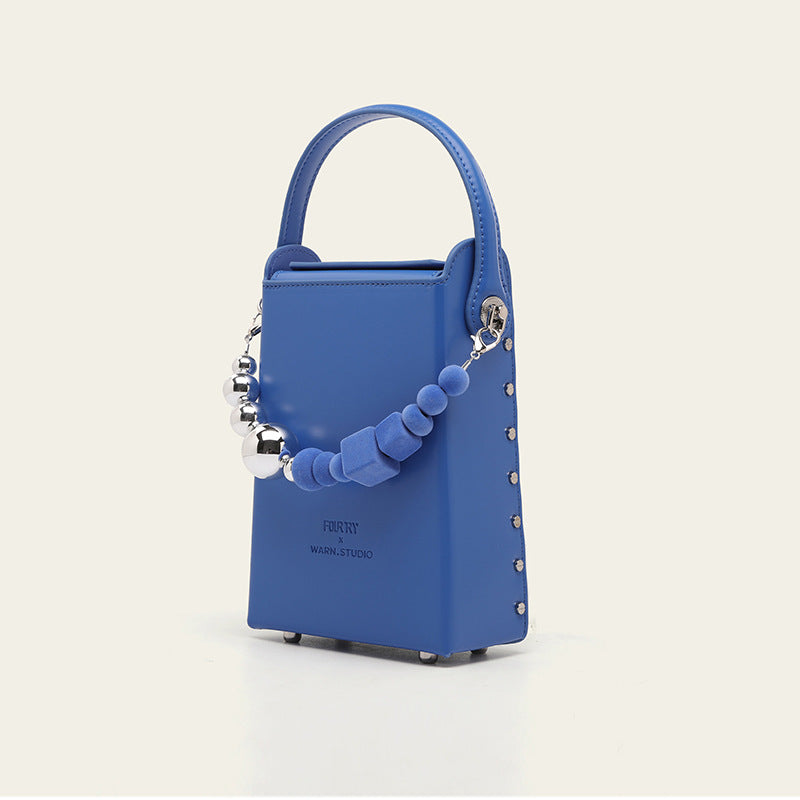 Mini Chain Shoulder Bag with Beaded Detail