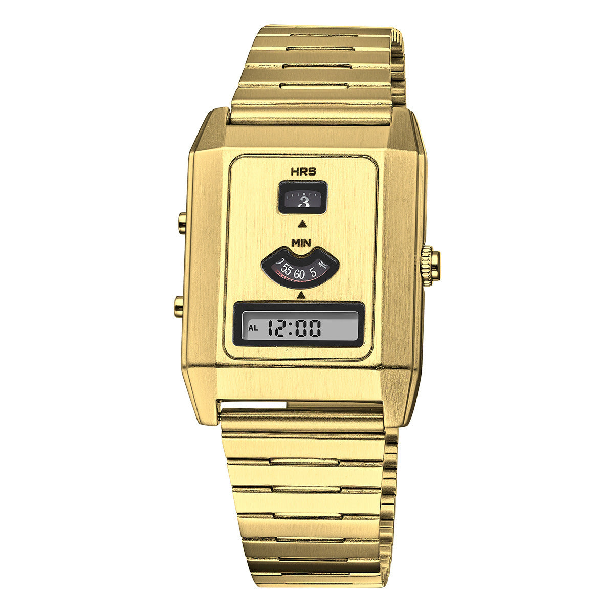 Golden Retro Digital Men’s Watch