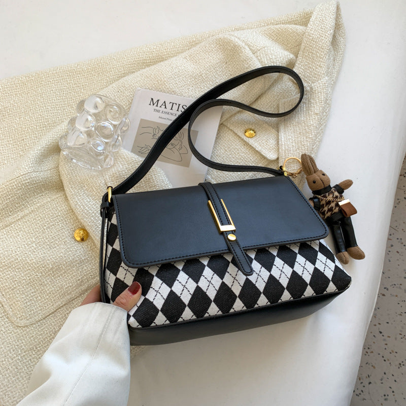 Textured PU Leather Crossbody Shoulder Bag