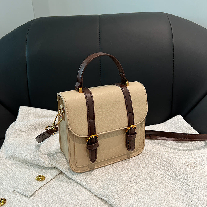 Textured Retro Small Square Crossbody Handbag