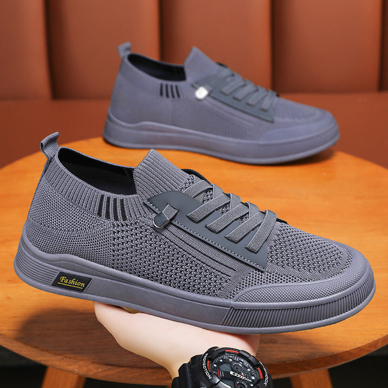 Men's Lightweight Elastic Knit Slip-On Sneakers