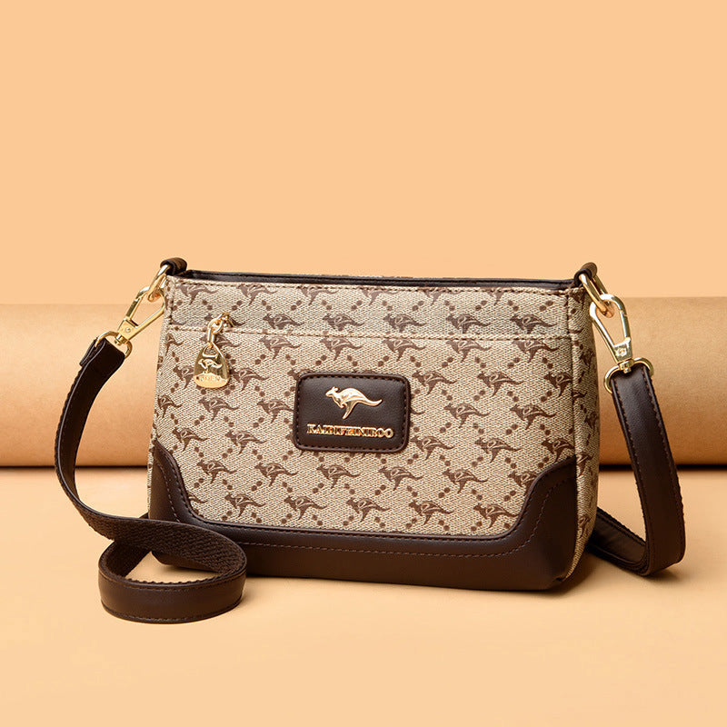 Printed Small Square Crossbody Messenger Bag