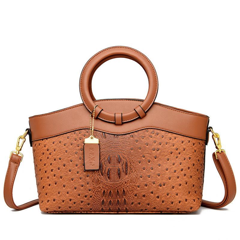 Large Capacity Crocodile Pattern Mom Handbag