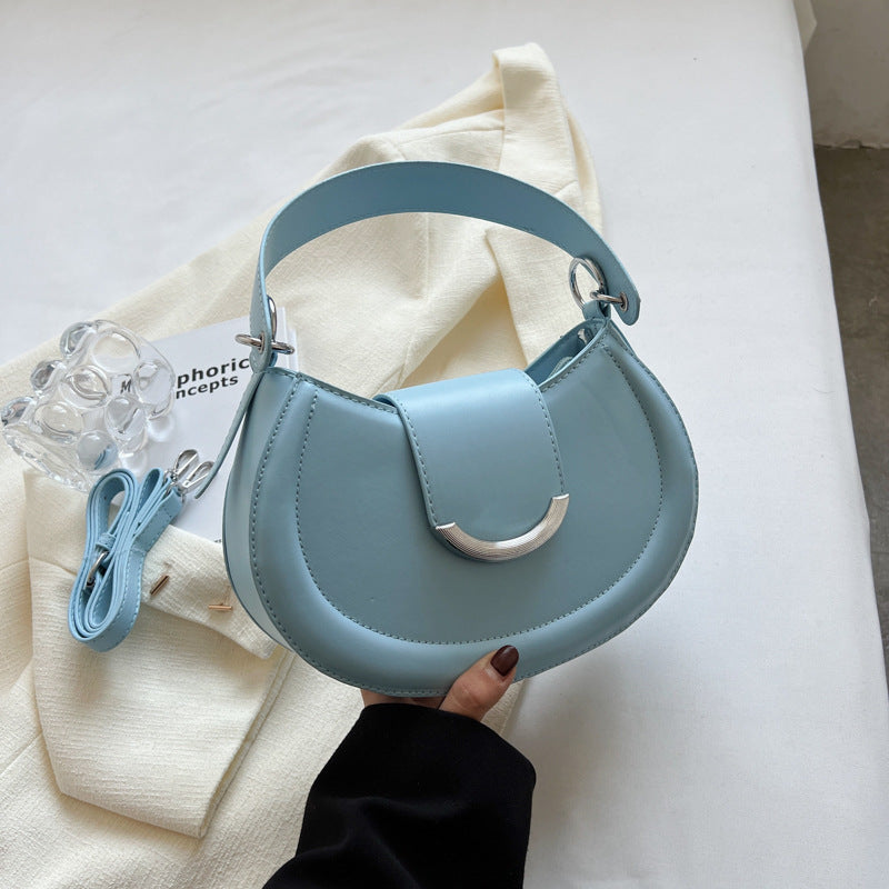 Candy Color Textured PVC Mini Underarm Bag