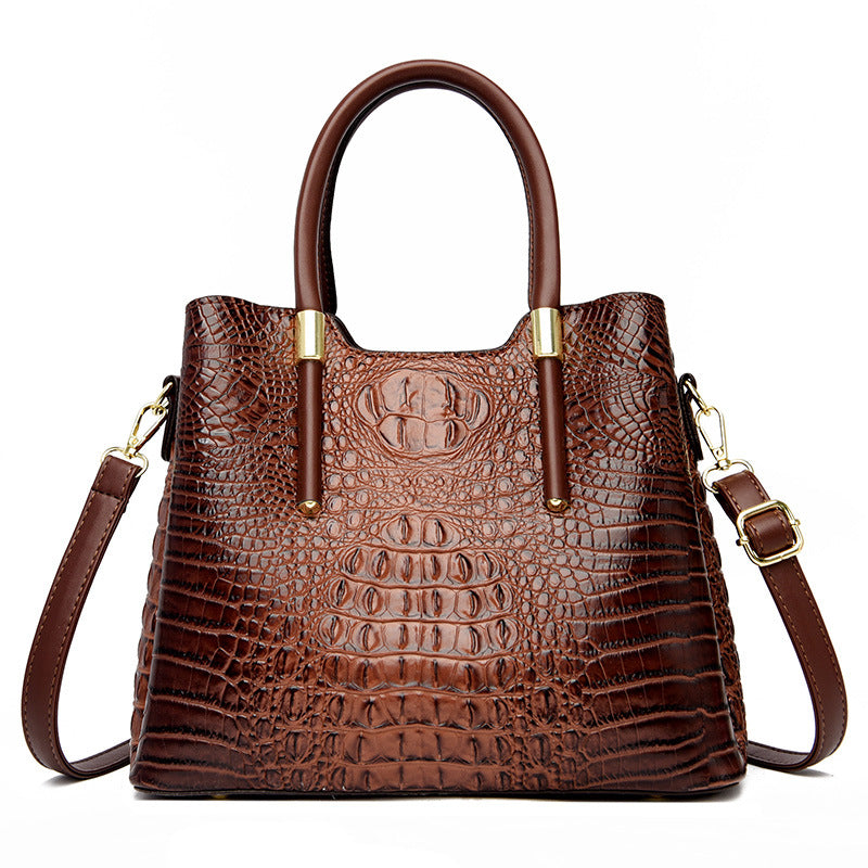 Fashionable Crocodile Pattern Women's Handbag