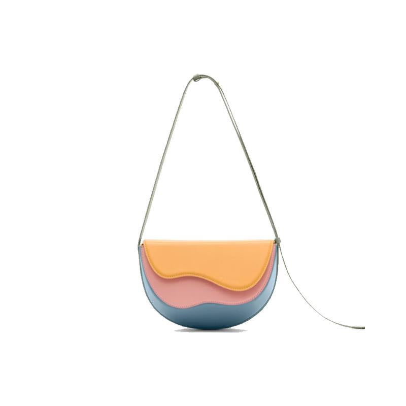 Turkish Style Curved Contrast Saddle Bag