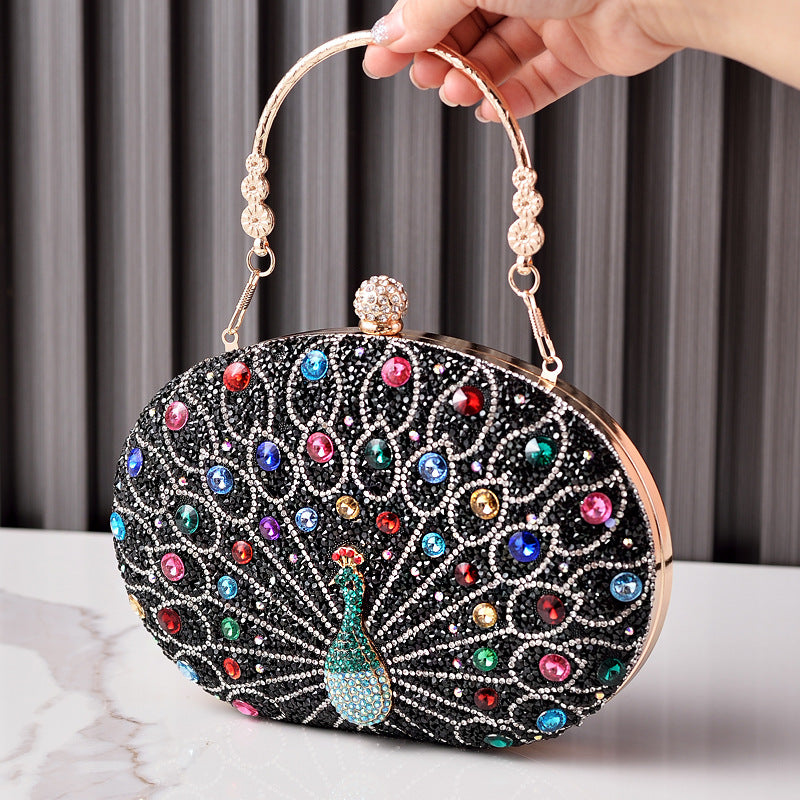Peacock Diamond Evening Clutch
