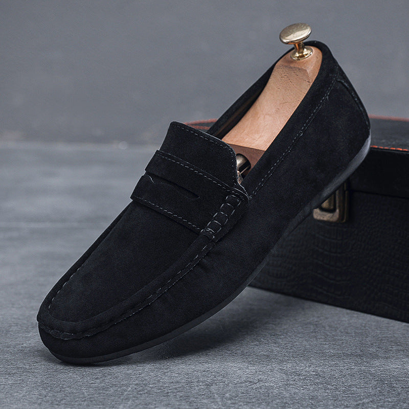 Men's Minimalist Suede Texture Penny Loafers