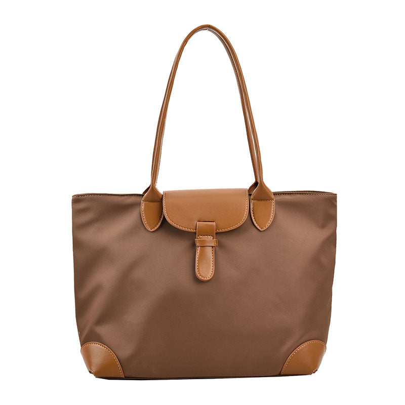 Contrast Color Oxford Cloth Commuter Canvas Tote
