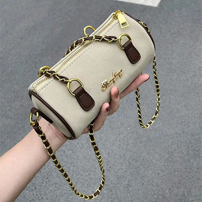 Suede Soft Retro Canvas Chain Pillow Mini Handbag