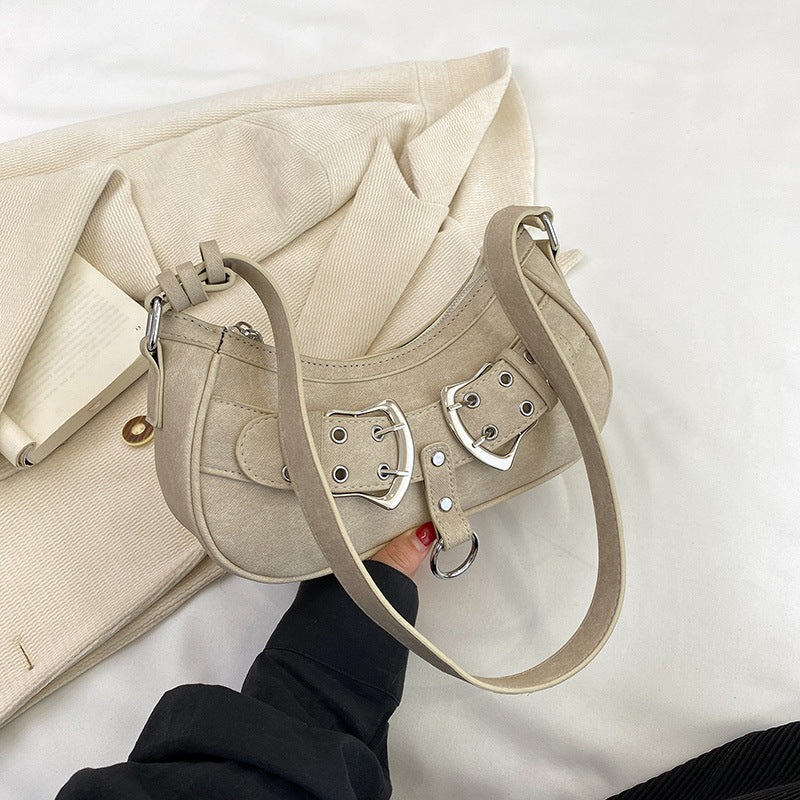 Textured Denim Mini Underarm Bag