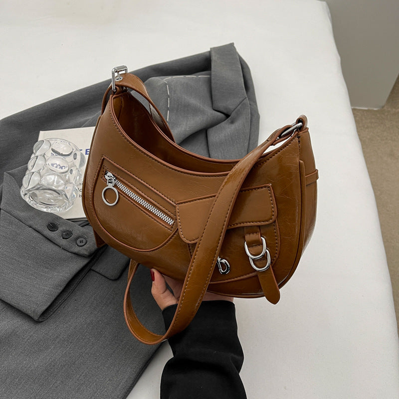 Saddle Style Casual Crossbody Shoulder Bag