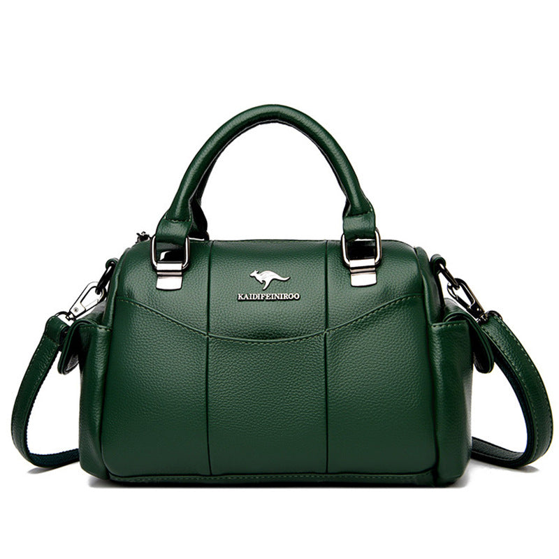 Spliced PU Leather European Style Shoulder Bag