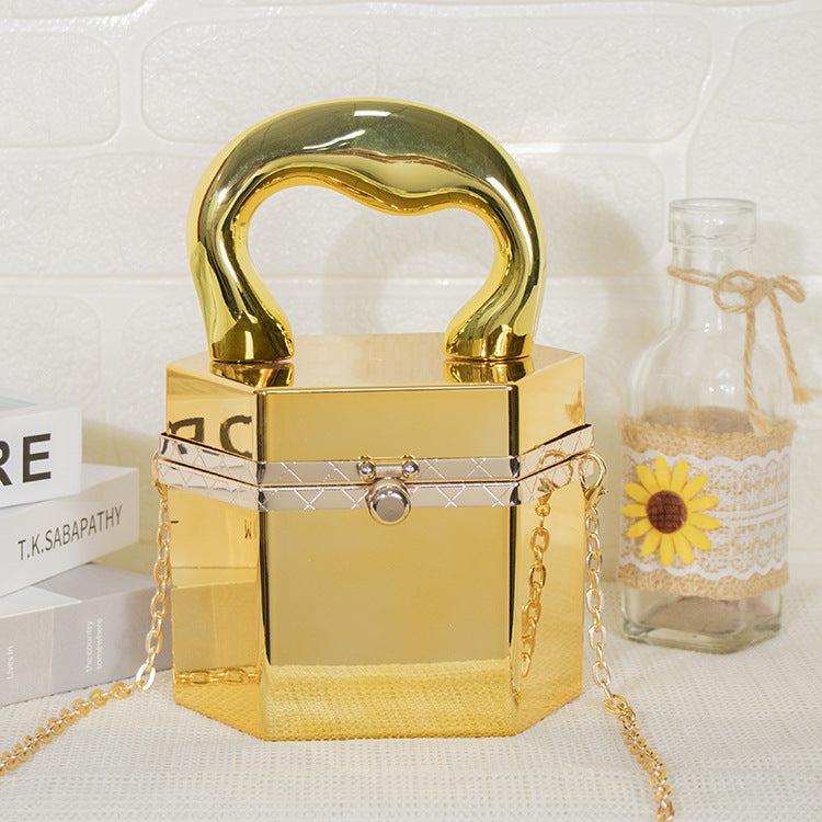 Autumn Winter PVC Chain Small Square Clutch Handbag