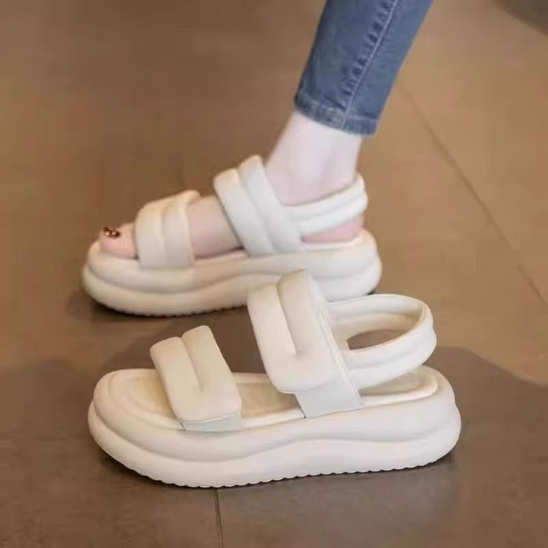 Cushioned Dual Strap Platform Sandals For Women