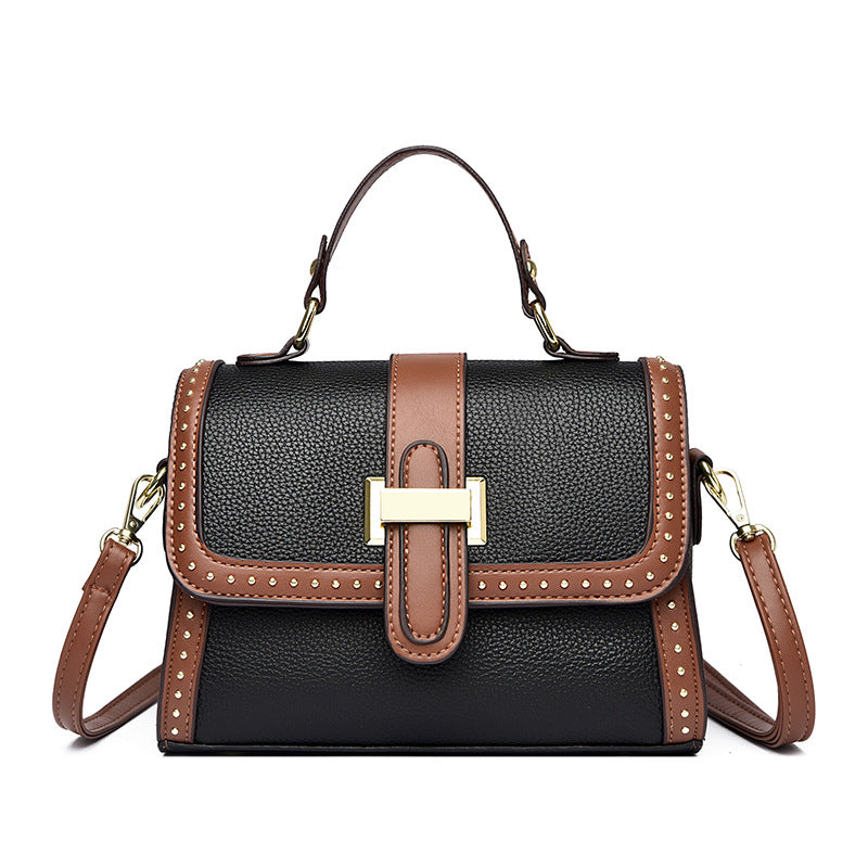 Regal Studded Flap Handbag
