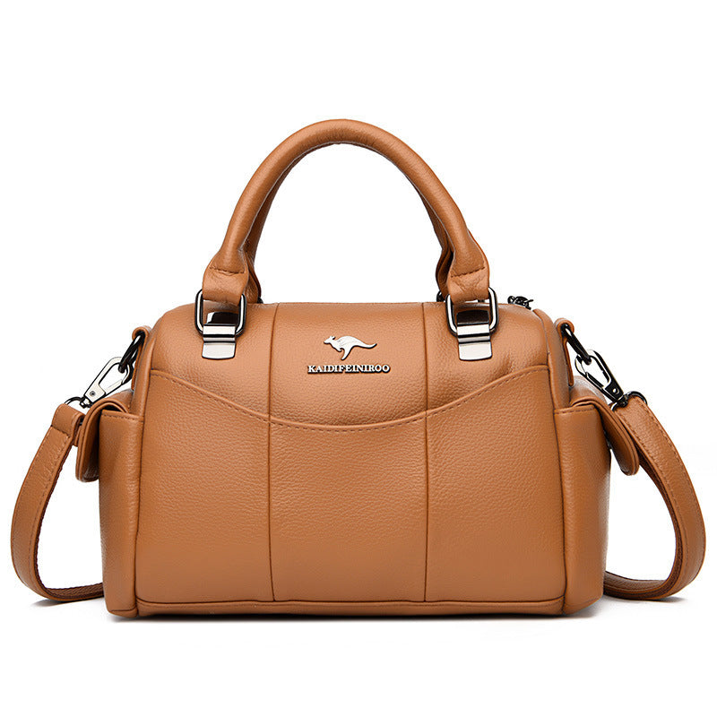 Spliced PU Leather European Style Shoulder Bag