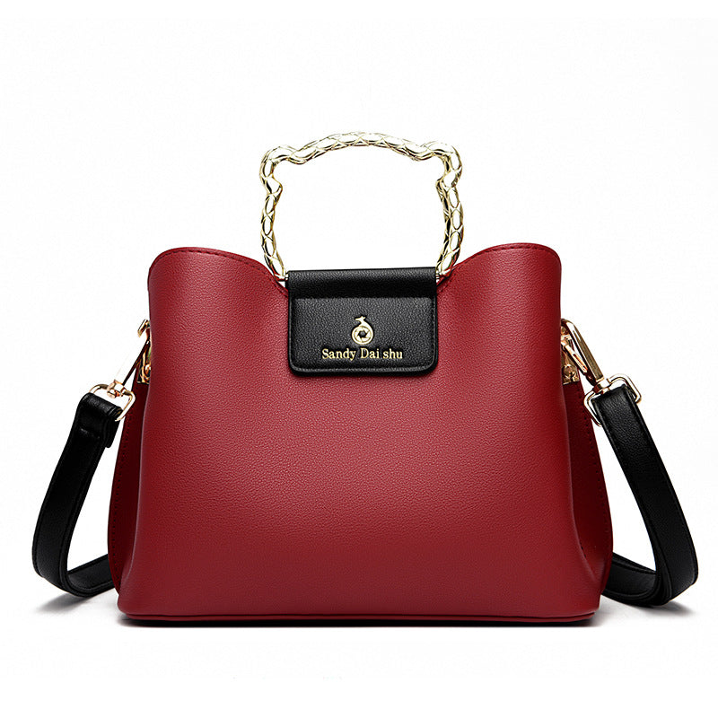 Brand Beautiful Contrast Color Women's Handbag