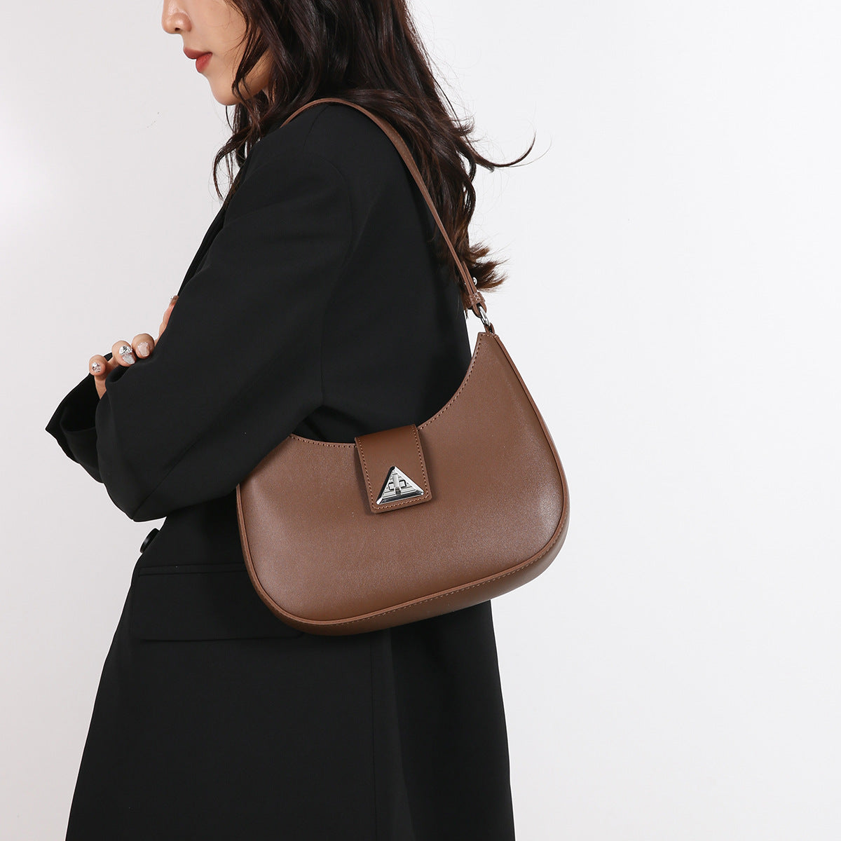 Modern Luxe Crescent Shoulder Bag