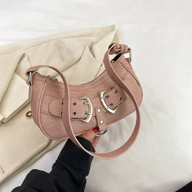 Textured Denim Mini Underarm Bag