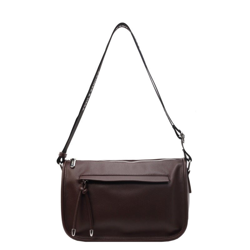 Retro Solid Pillow Bag with Wide Strap
